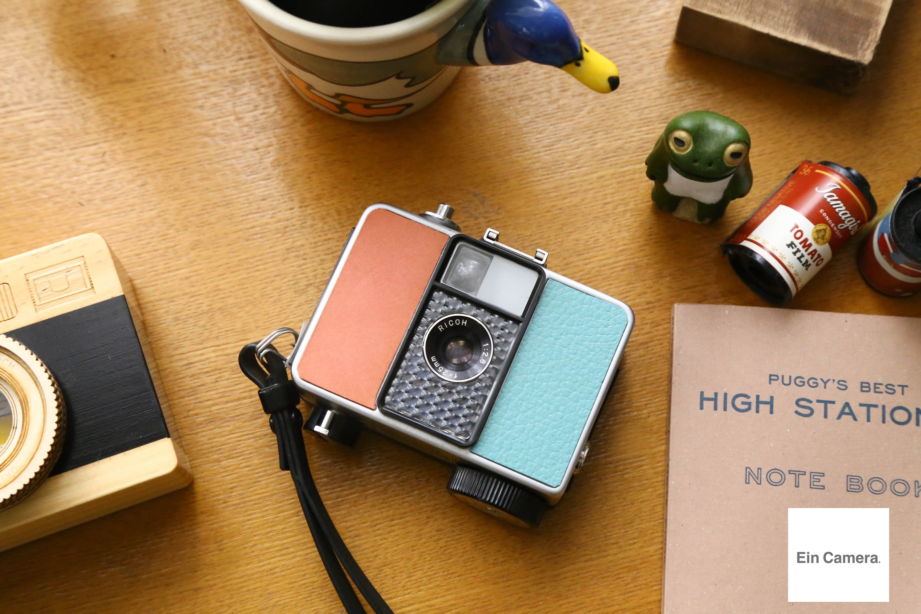 RICOH AUTO HALF E2 フラミンゴXピーコックブルー🦩🩵【完動品】ハーフ