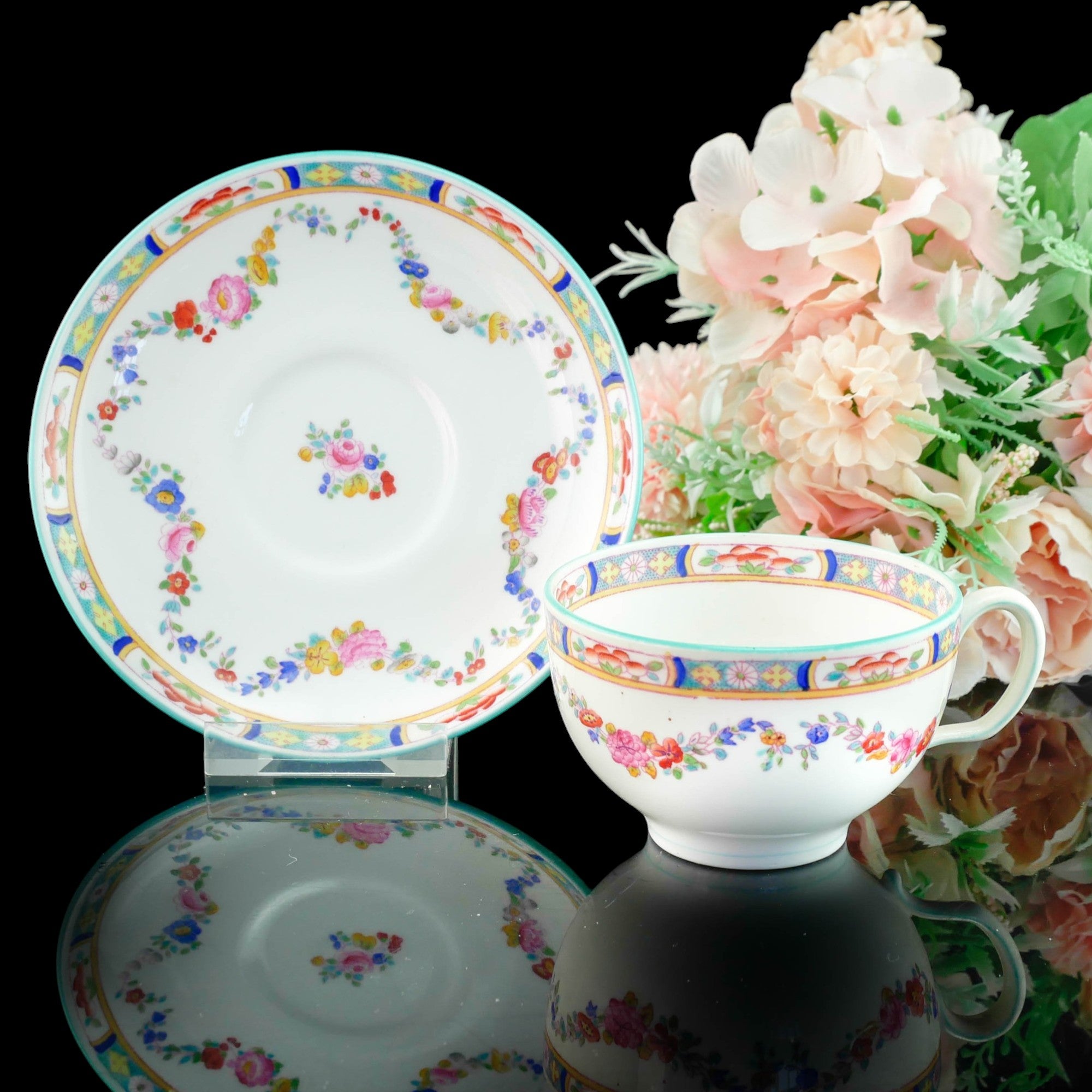 ミントン『オリエンタルローズ』ブルー - 英国アンティークス