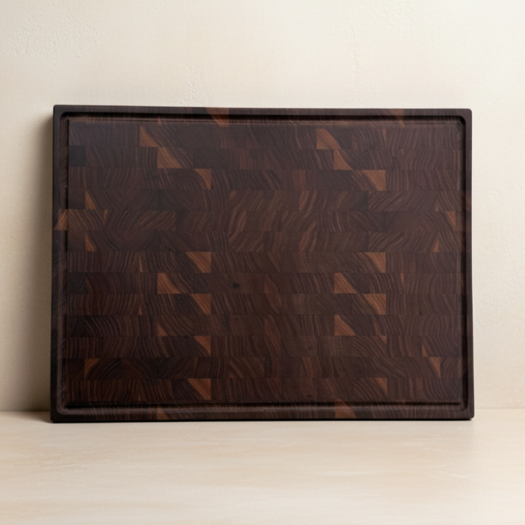 Extra Large Walnut End Grain Board 60cm | Handcrafted in Wales Eirlys
