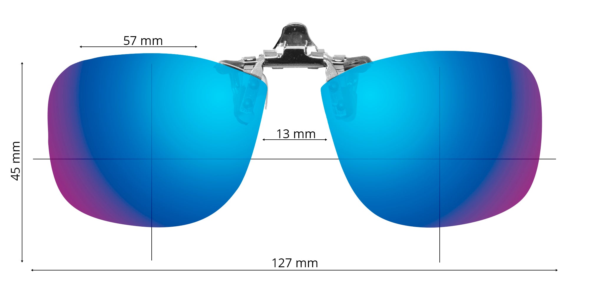 Small Square Flip On Clip Up Sunglasses - Outdoor Protan