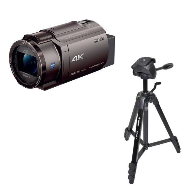 レンタル] ソニー 4Kビデオカメラ FDR-AX45A(ブラウン)＆ 三脚 EX-440