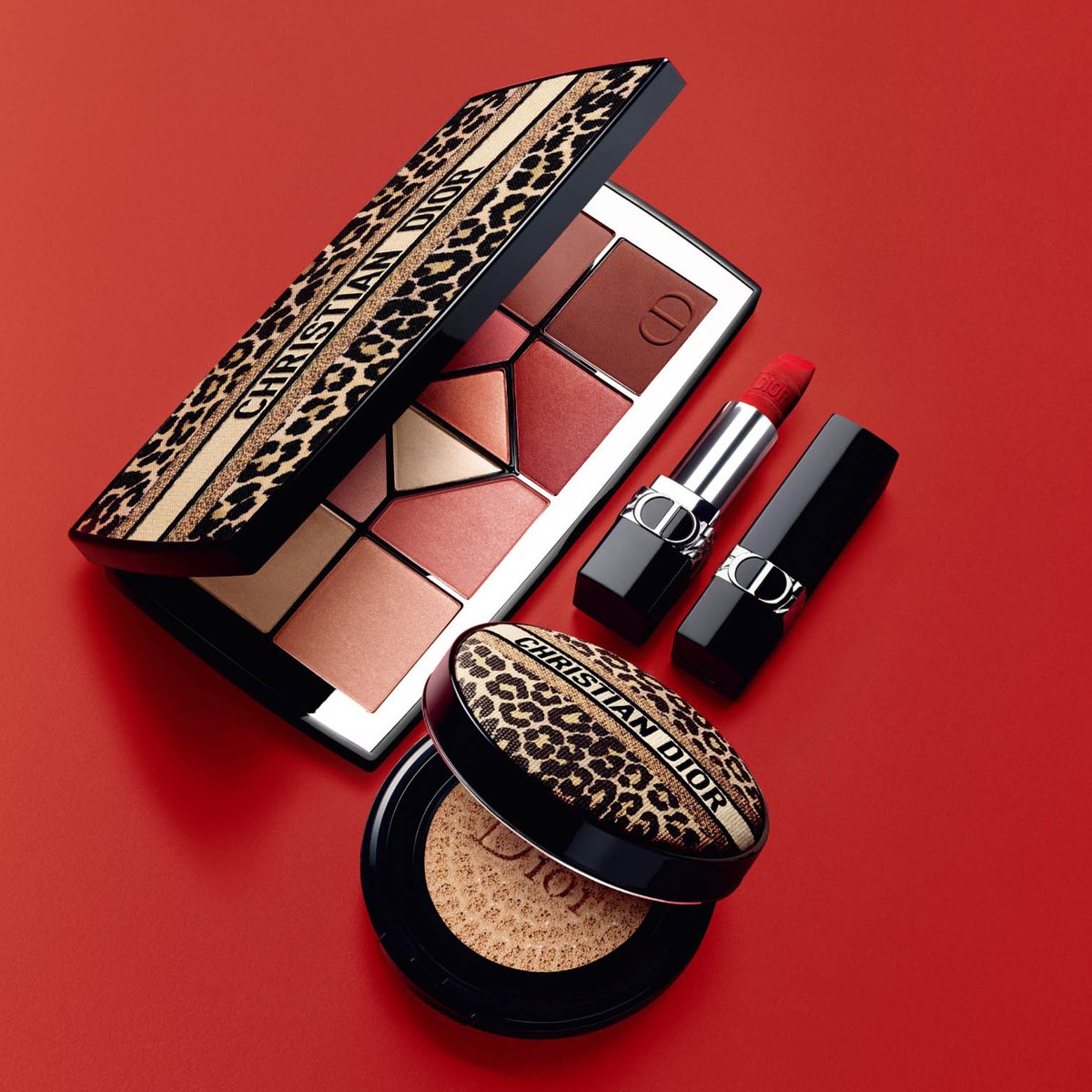 ディオール」アイシャドウやクッションファンデが華やかなレオパード柄に