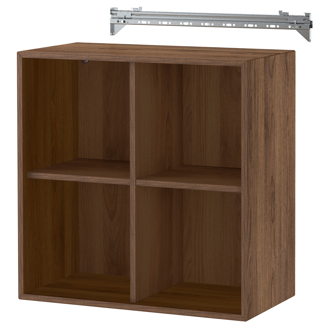 EKET wall-mounted shelving unit w 4 comp walnut effect - IKEA
