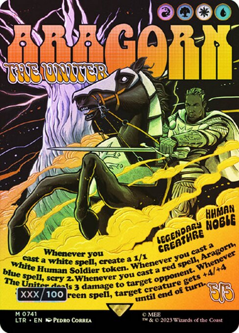 ダブルレインボウ・Foil】(741)□ボーダーレス□《統一王、アラゴルン