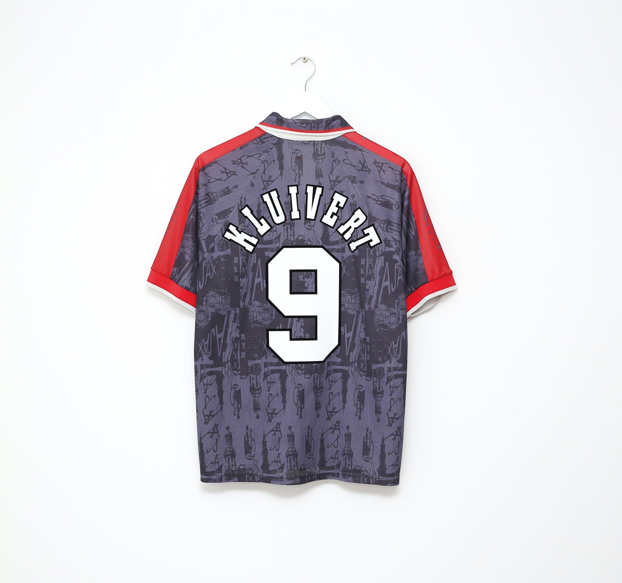 1996/97 KLUIVERT #9 Ajax Vintage Umbro Away Football Shirt Jersey