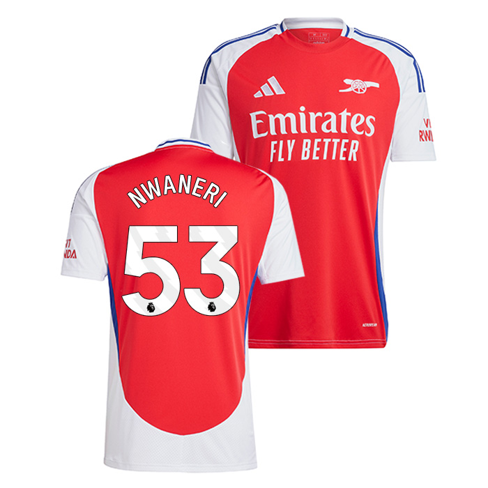 アーセナル 24-25 ホーム 半袖 ユニフォーム No.53 ヌワネリ【adidas