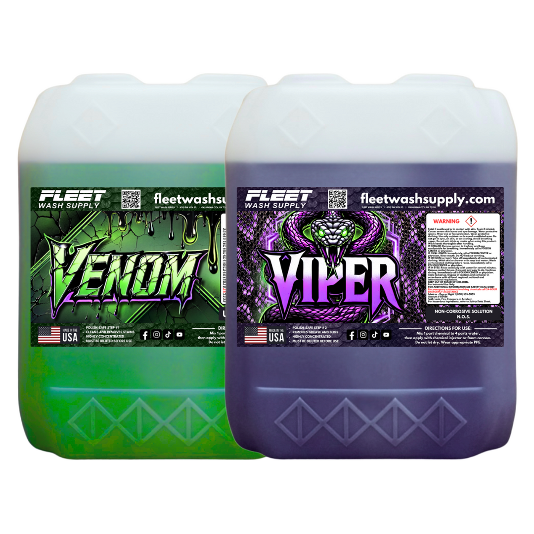 Venom + Viper 2 Step Truck Wash Soap Bundle | Touchless Semi Soap