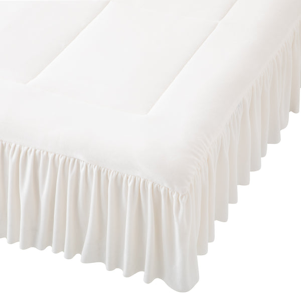 EC限定】WARMY アルガンオイル加工 フリル ベッドパッド シングル