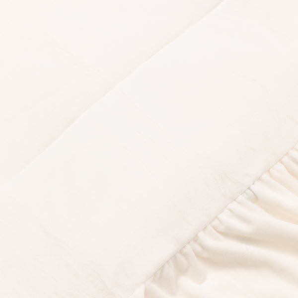 WARMY アルガンオイル加工 フリル ベッドパッド ダブル ホワイト