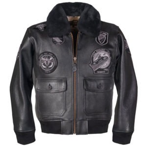 Schott Men's G-1 Wings of Gold Leather Bomber Jacket with Patches
