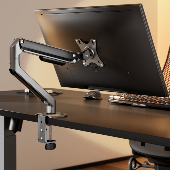 モニターアーム 天然木デザイン モニターアーム デスク|モニターアーム