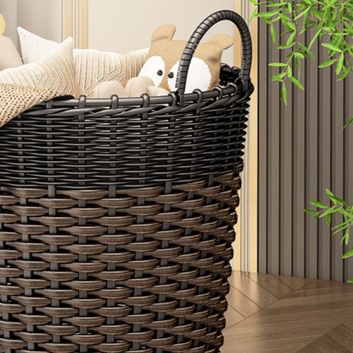 ランドリーバスケット 職人技編み込みラタンバスケット ラタン