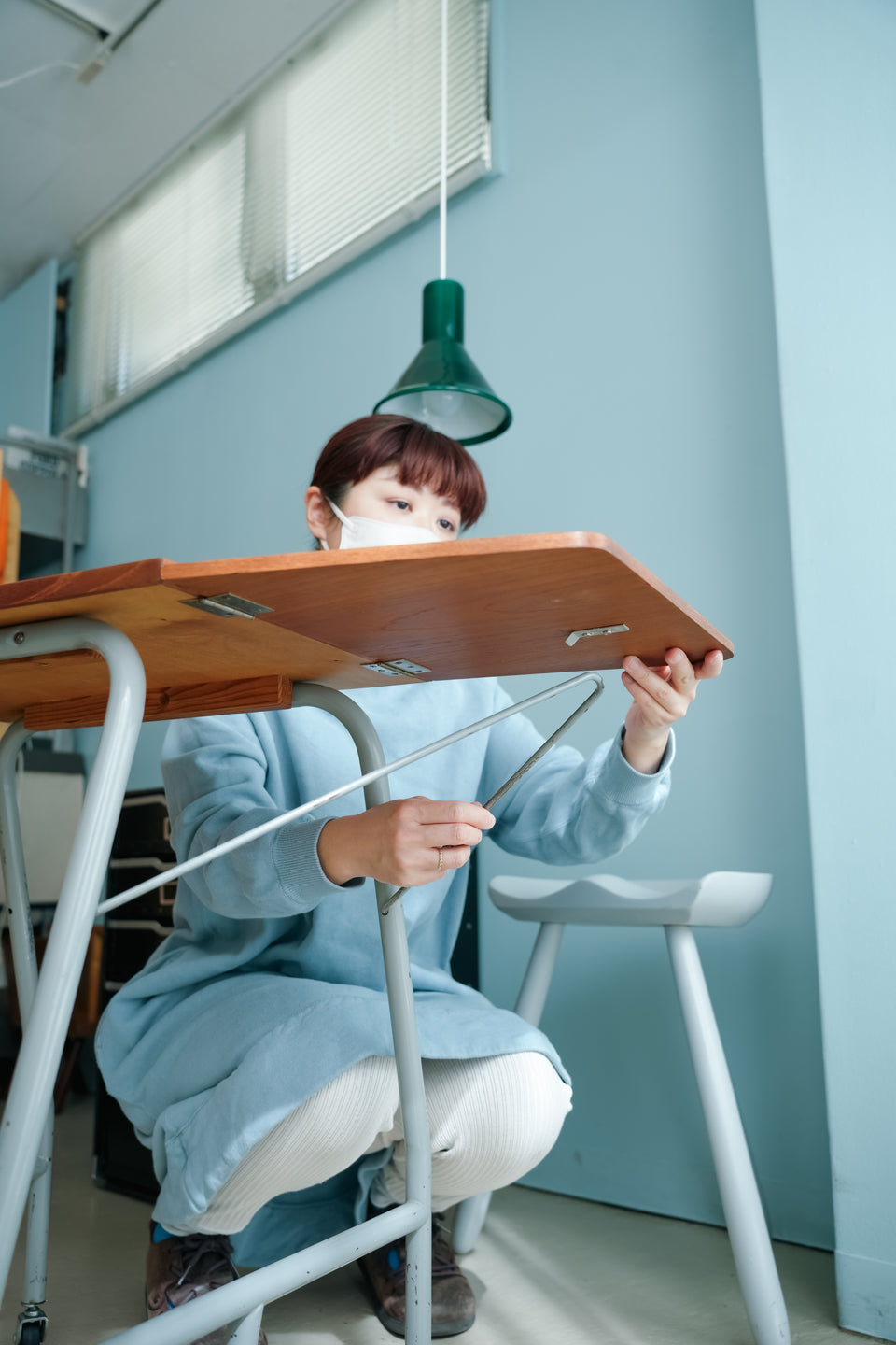 デンマークヴィンテージ タイプライターテーブル デスク チーク材 北欧