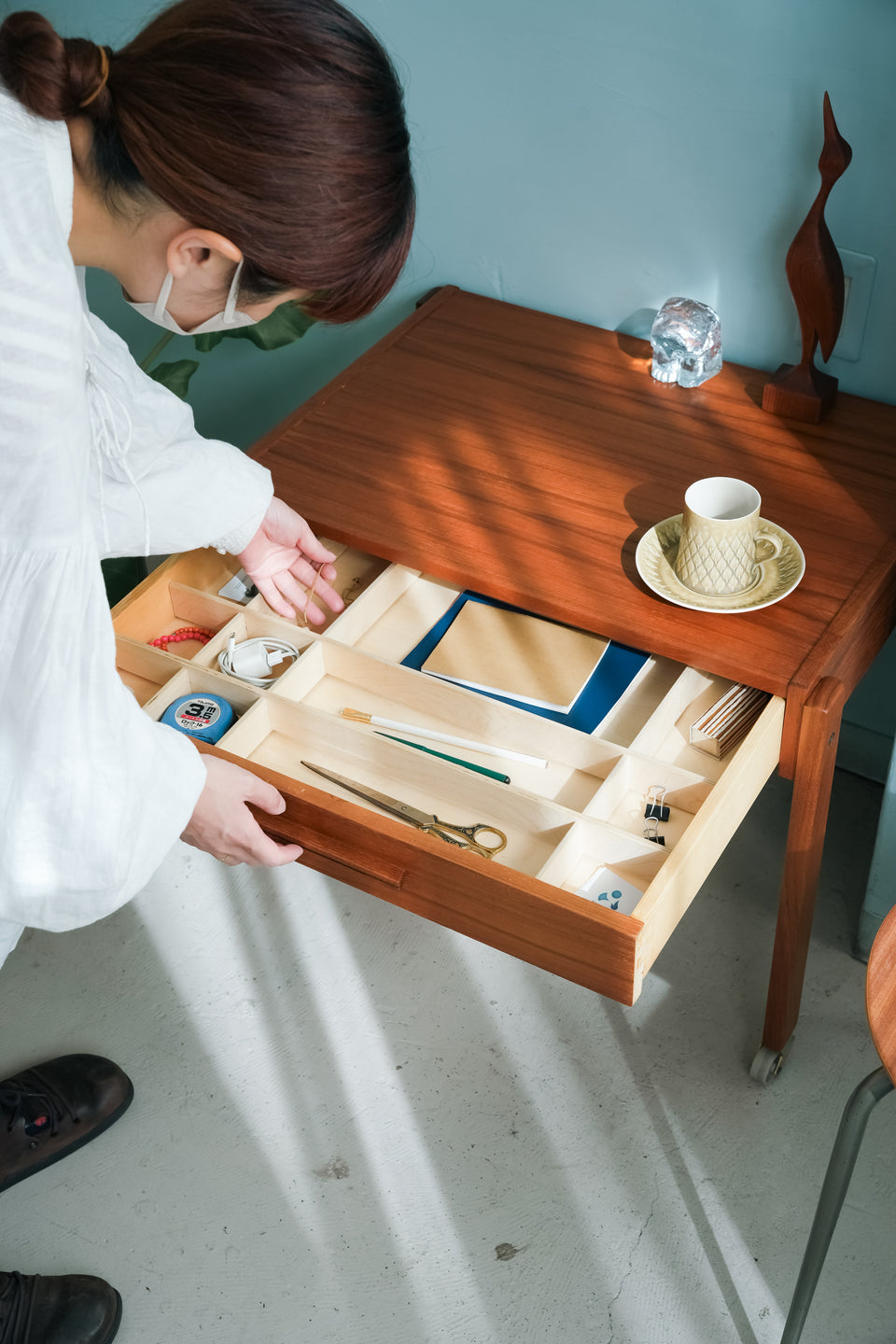 デンマークヴィンテージ ソーイングワゴン サイドテーブル 北欧家具