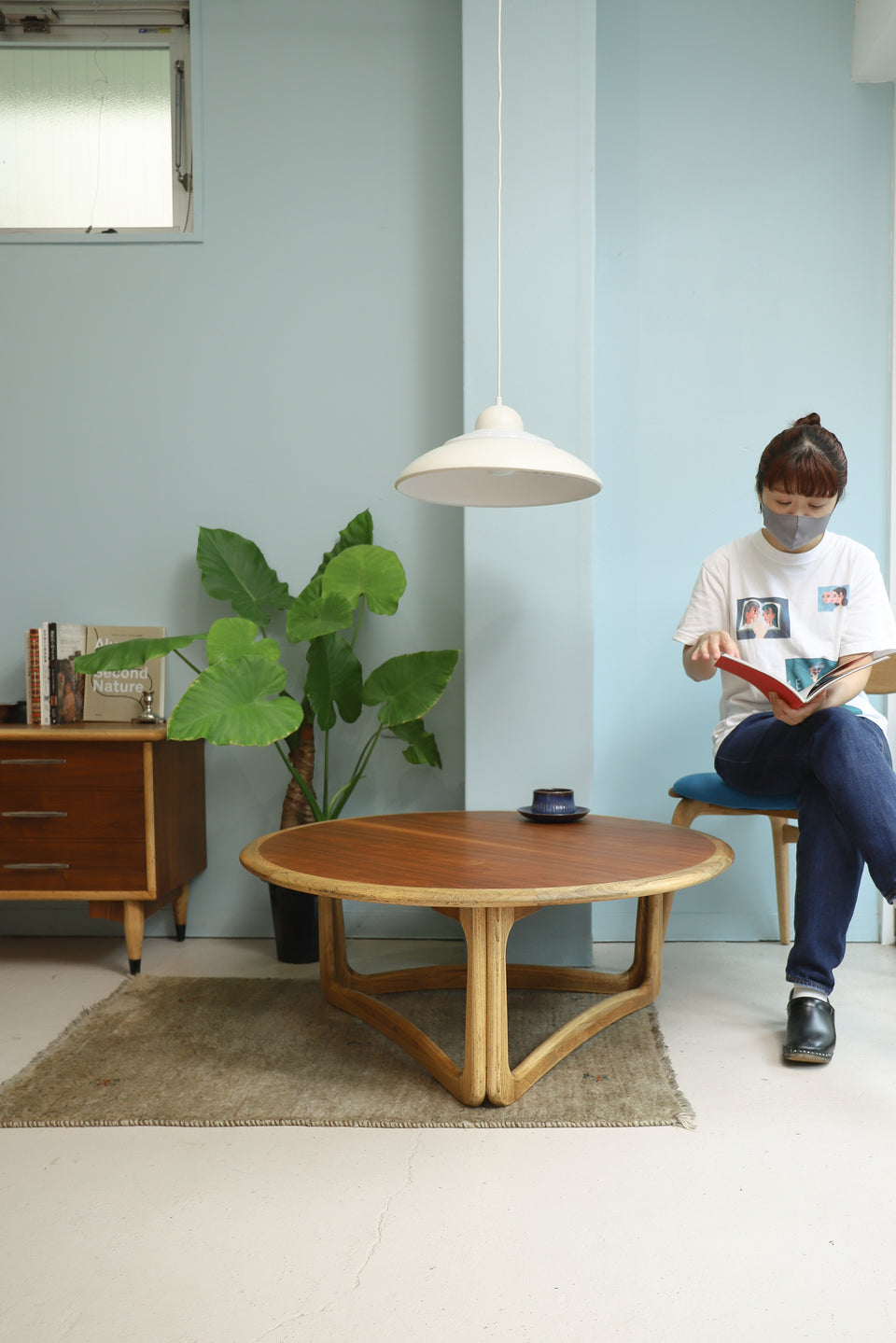 70-80's ヴィンテージ ラタン/藤 テーブル ミッドセンチュリーモダン