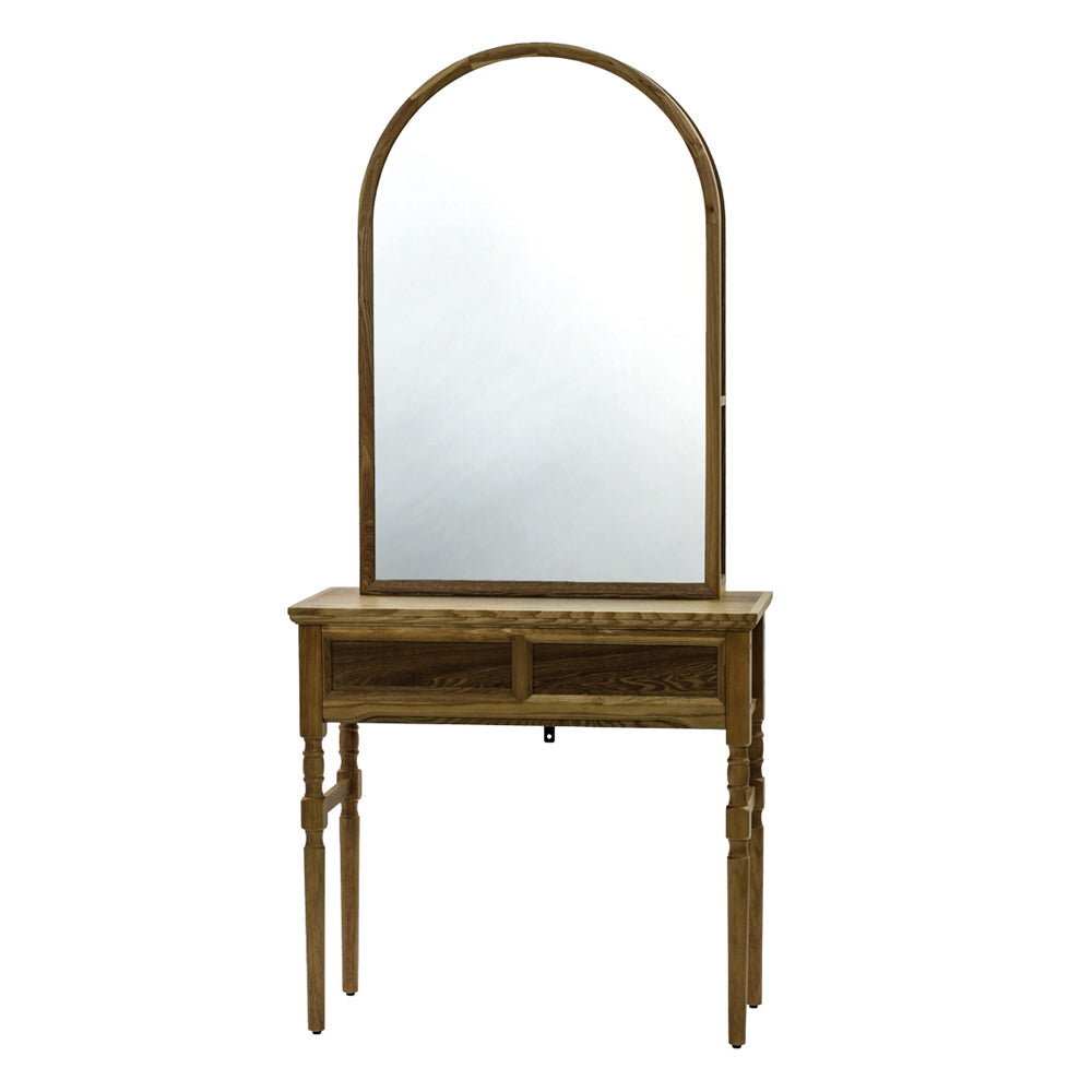 ヘアサロン 美容室 ドレッサー ウッド アンティーク アーチ 両面｜美容