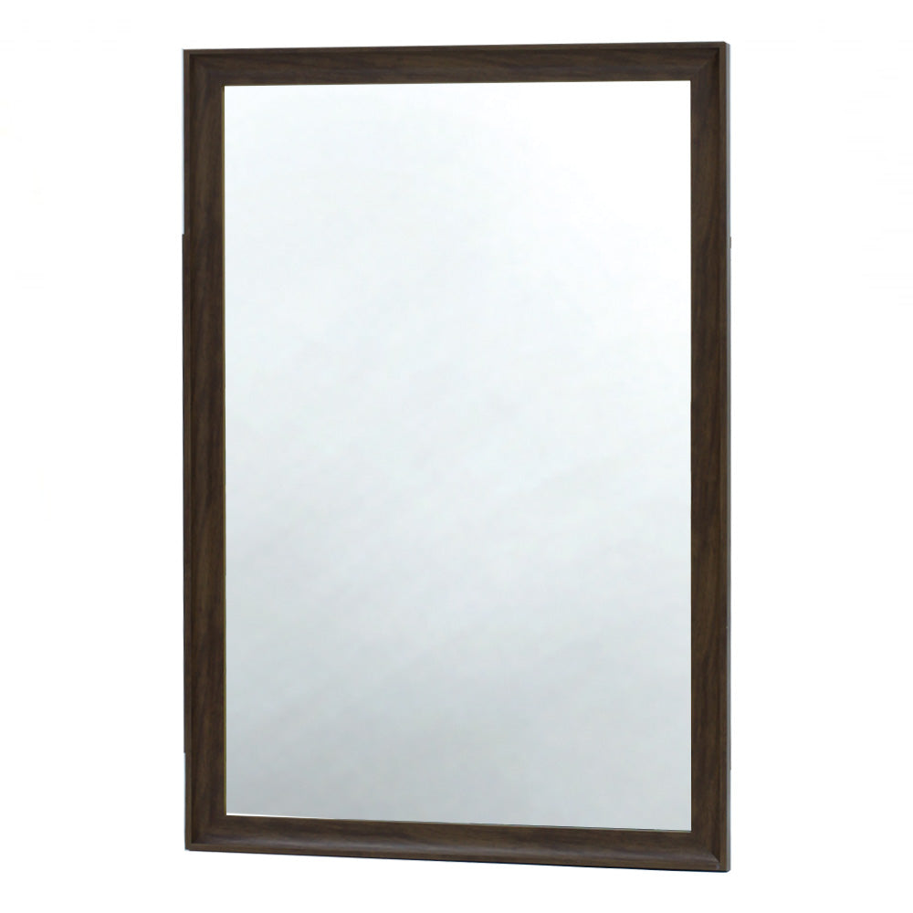 壁掛け鏡】ウッド調 壁面ミラー（ダークブラウン）｜セット面に