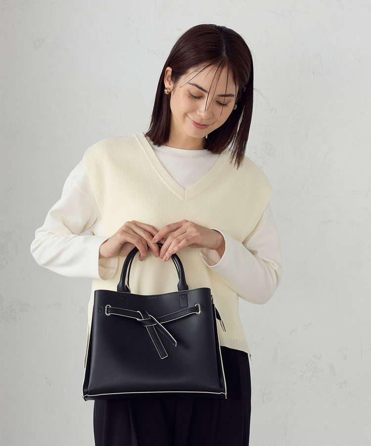 リボンあおりトートバッグ（95-20BK10-205）｜モノコムサ（MONO COMME