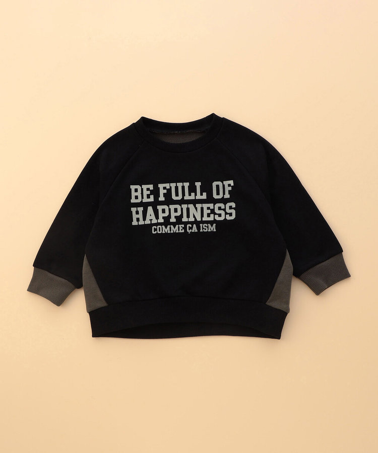 フロッキープリント 配色トレーナー(ベビーサイズ)（23-63CM54-205