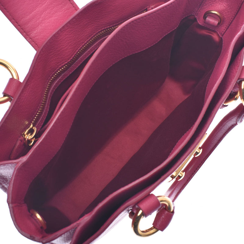 ミュウミュウ2WAYバッグ マドラス ピンク ゴールド金具 レディース