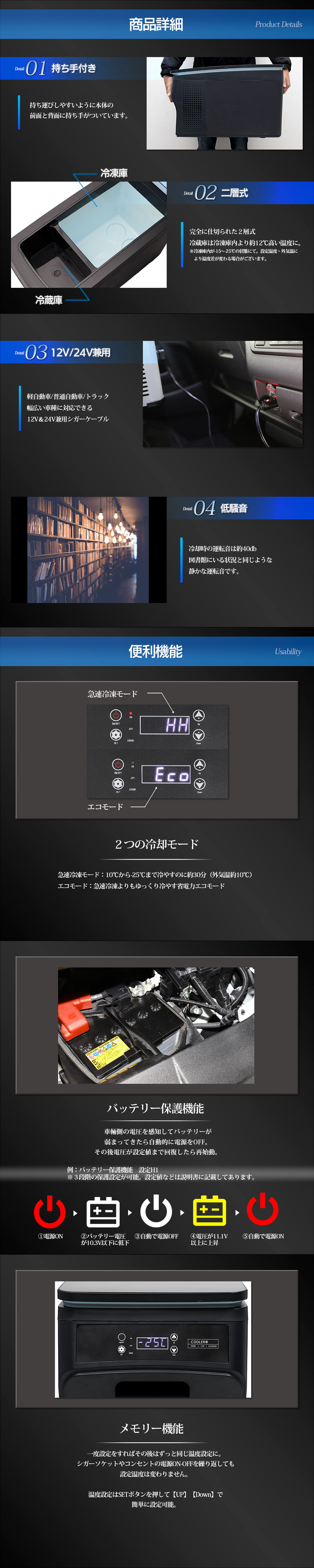 車載用ポータブル冷凍冷蔵庫 26リットル・32リットル | カスタム