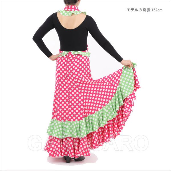 フラメンコ | スカート水玉とピキージョのセット Lサイズ フシアピンク