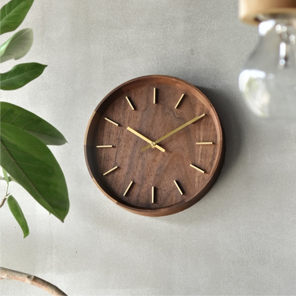 ハンドメイド 鍛金 真鍮 銅 黒 丸 円 ラウンド 金属 掛け時計