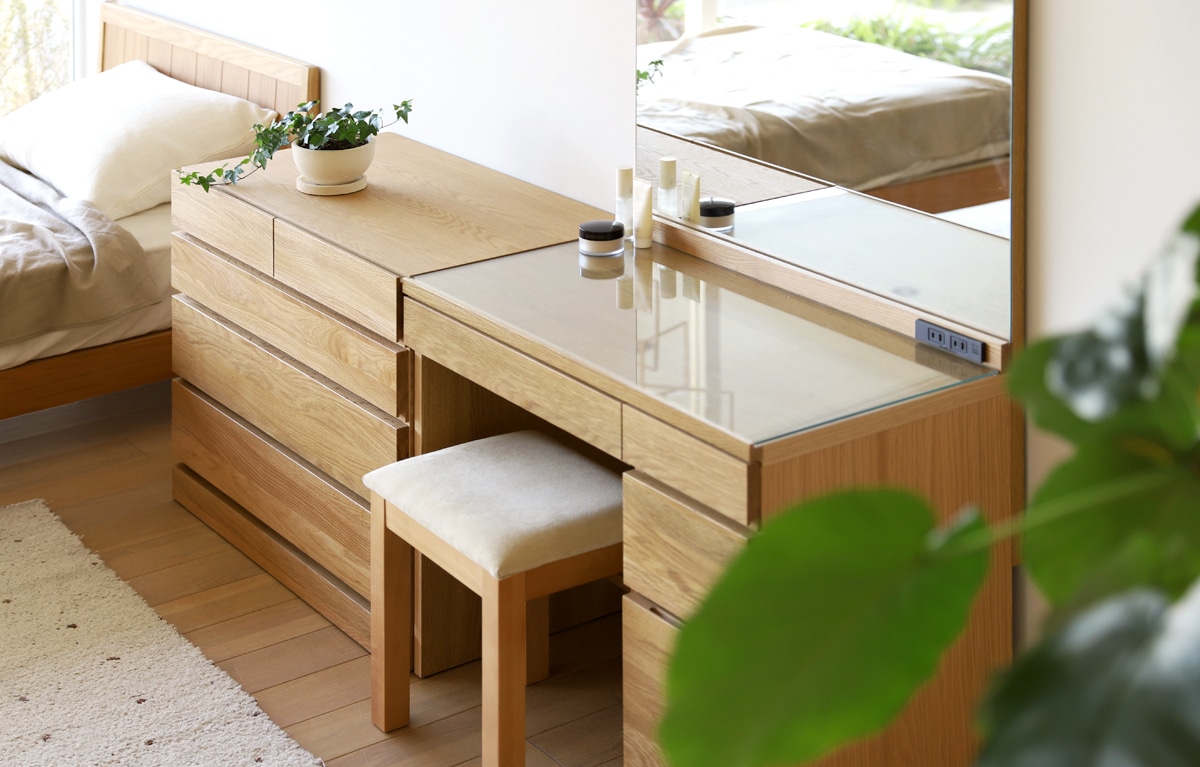 レッチェ 80ドレッサー(椅子つき) WN