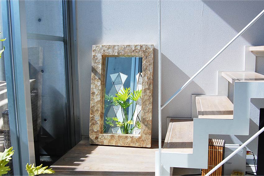 シェルミラー（ゴールド）/80cm | ミラー,シェルフレーム | | おしゃれ