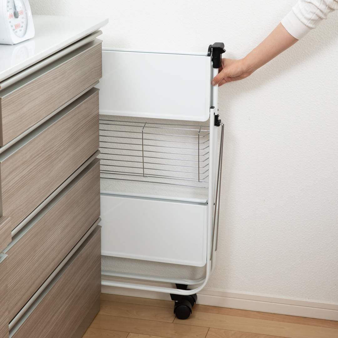DULTON】 フォールディング トローリー ホワイト｜キッチン用品