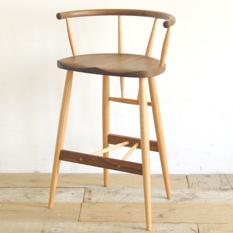 美品 最終価格 秋田木工 ベントウッド カウンターチェア 曲げ木