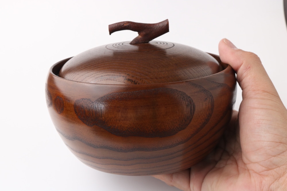 菓子器 菓子鉢 蓋付き 天然木製 実のなる菓子器 漆塗り お菓子入れ