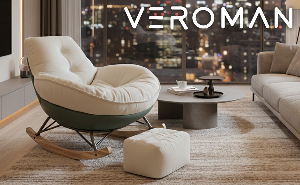 オットマン付き] VeroMan ロッキングチェア 1人掛け パーソナルチェア