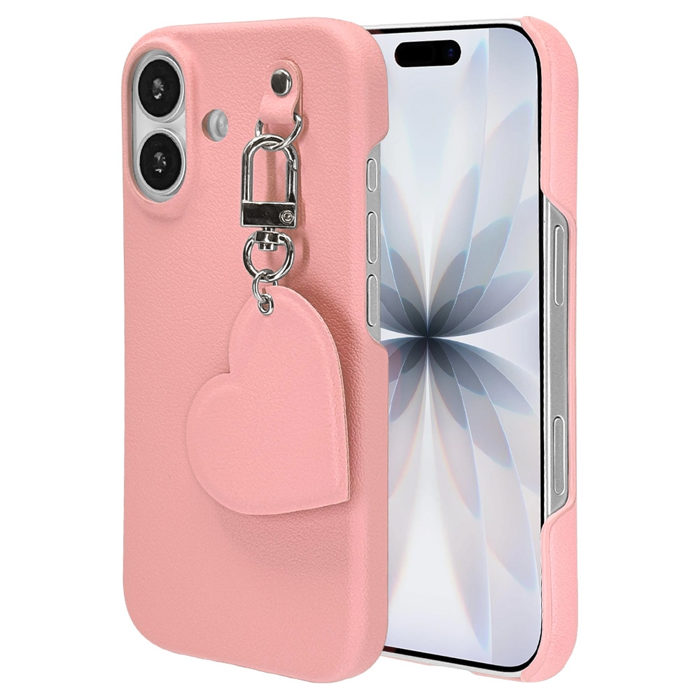 iPhone17 ケース カバー ハードケース キーリングハンガー ハート