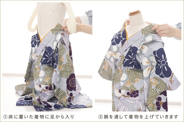 チャックを上げるだけ、ワンタッチ簡単着付けの3歳男の子七五三着物