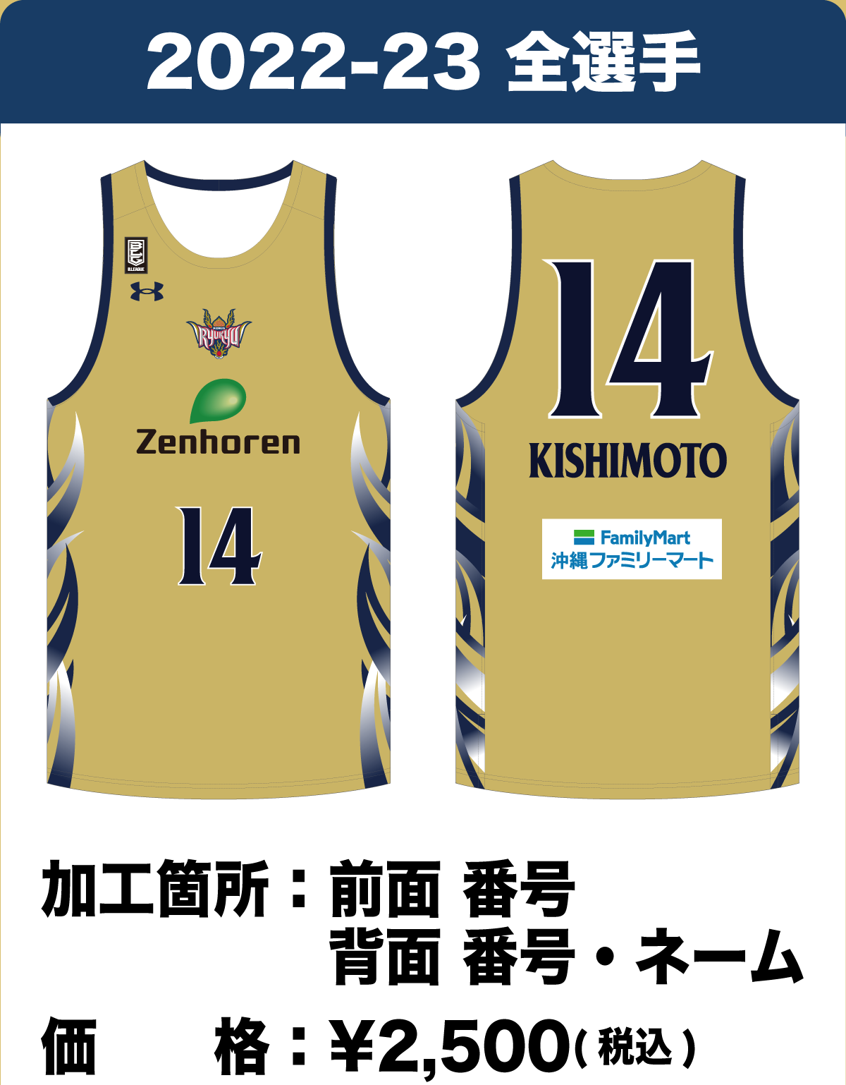 ナンバー加工2022-23 | 琉球ゴールデンキングス