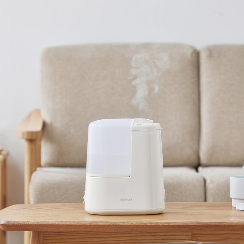 アイリスオーヤマ スチーム式加湿器120ml アイボリー AHM H12B C Green