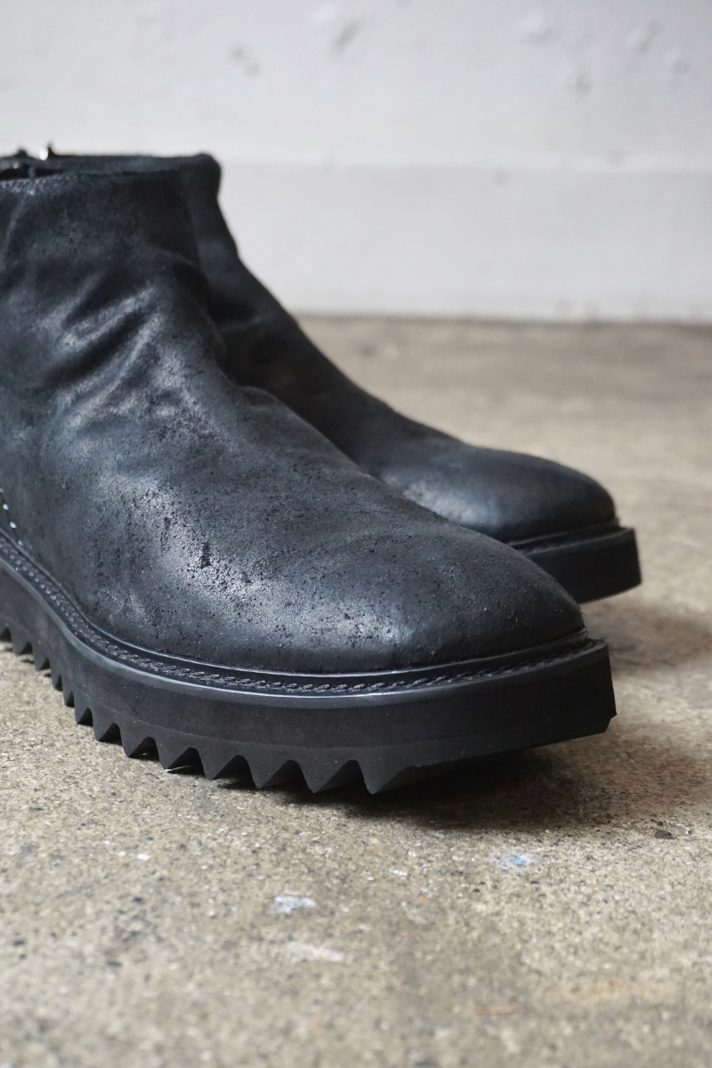 32611V-7527/SBB. HORSE LEATHER BACK ZIP SHORT LINED BLACK LOW