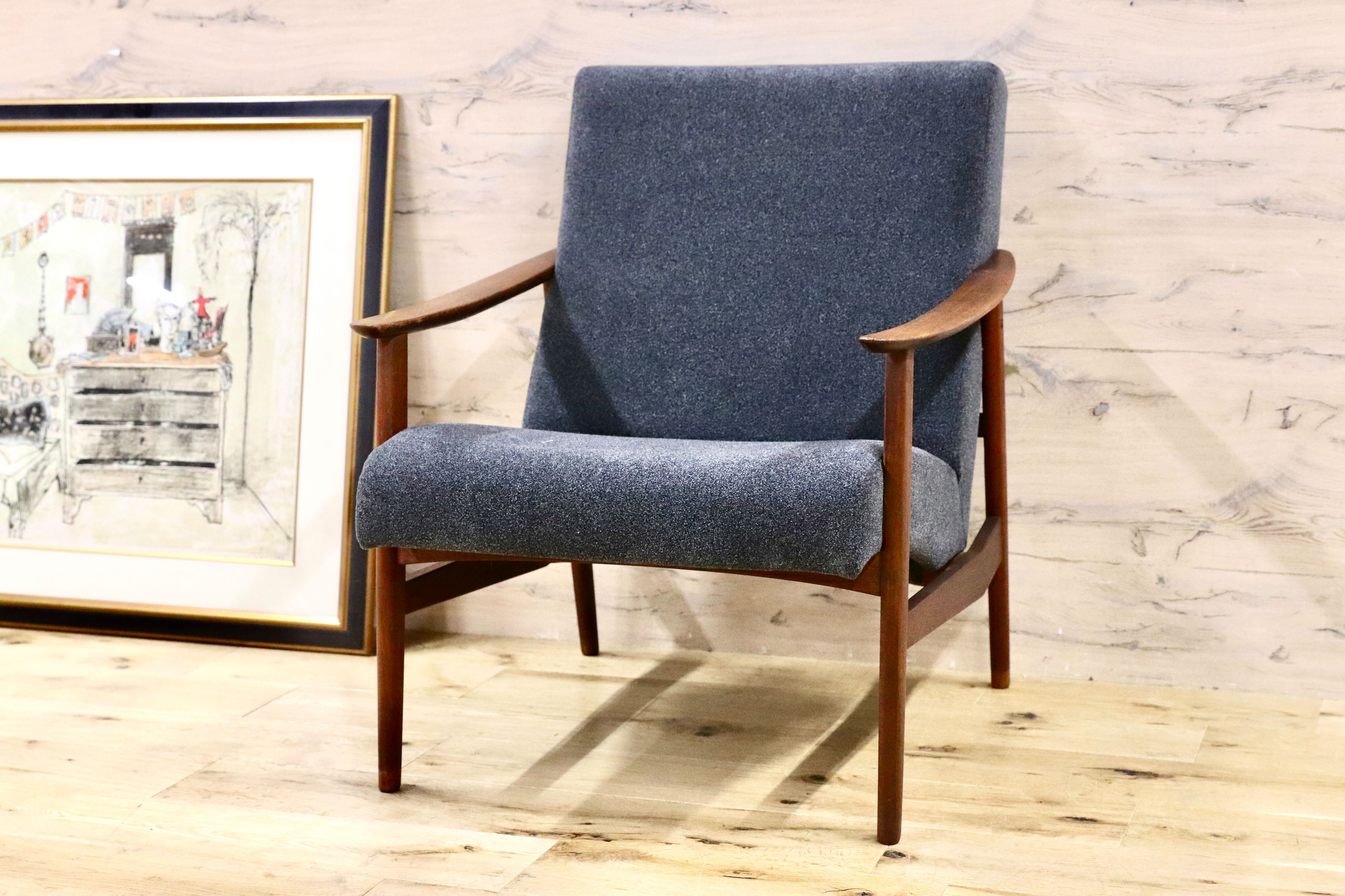 GMFK822B○北欧スタイル ヴィンテージ イージーチェア アームソファ