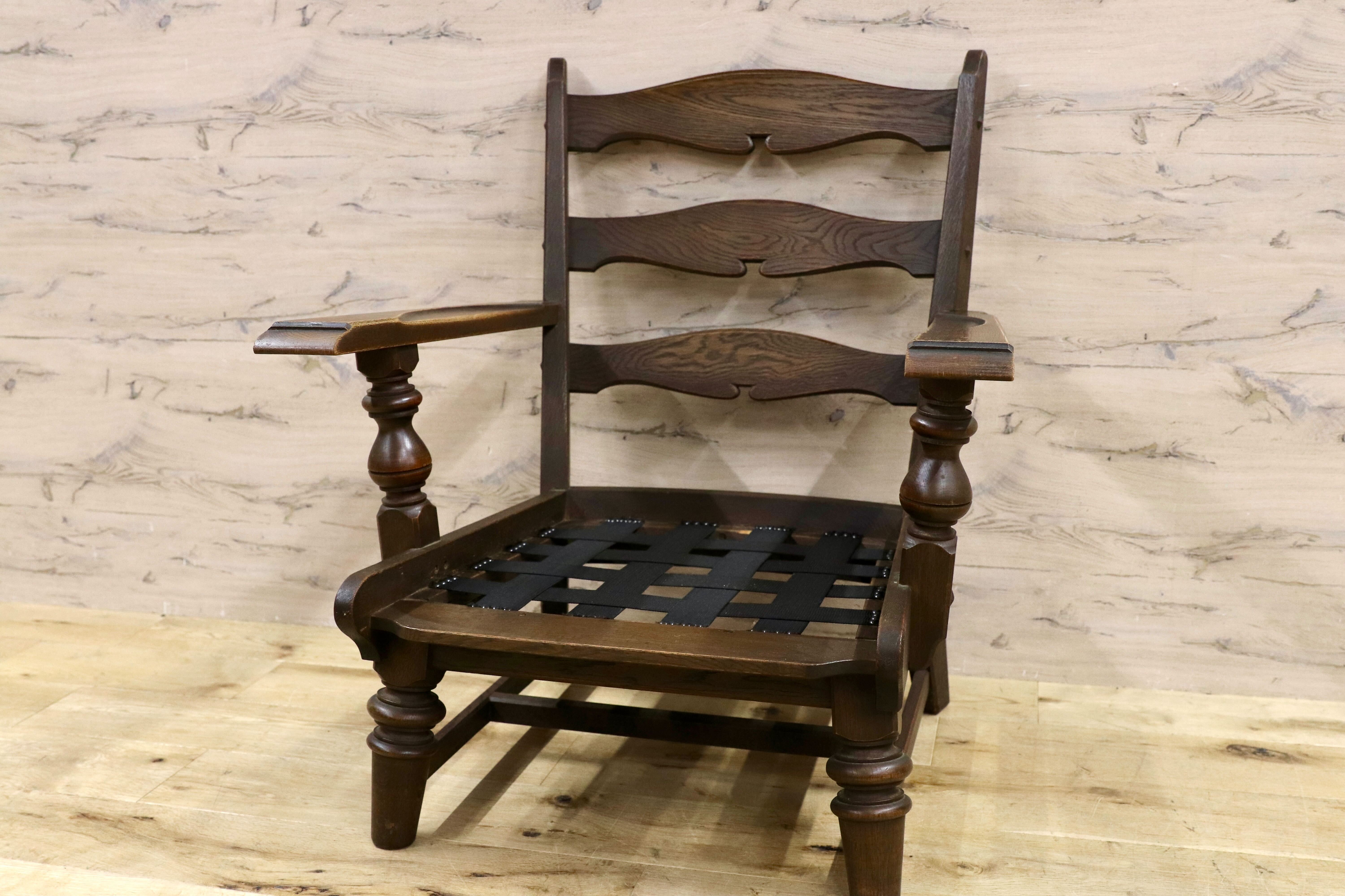 GMHK20○神戸家具 1人掛けソファ 肘掛け椅子 アームチェア 応接 椅子 楢材