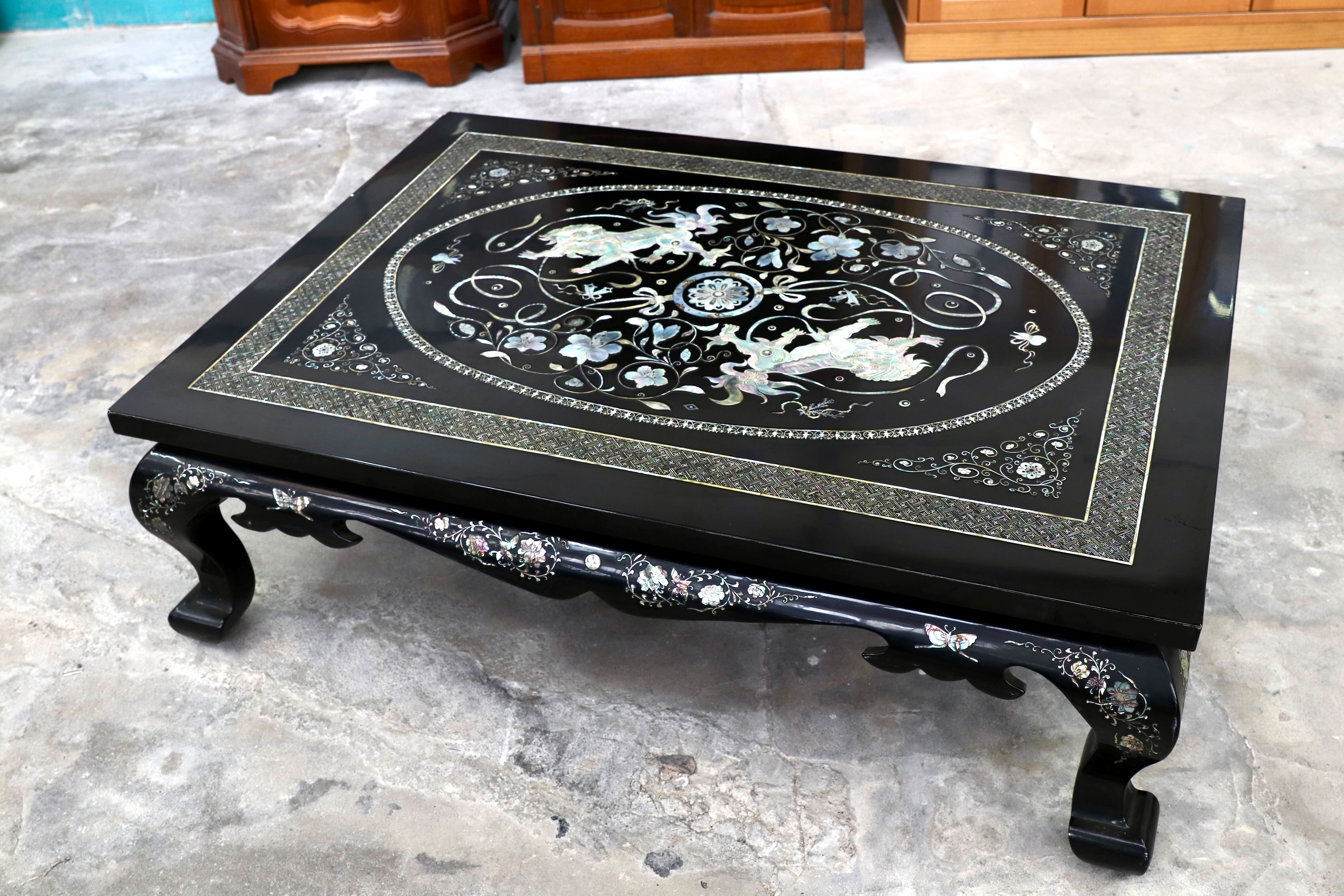 GMIH70○螺鈿細工 李朝家具 座卓 センターテーブル リビングテーブル