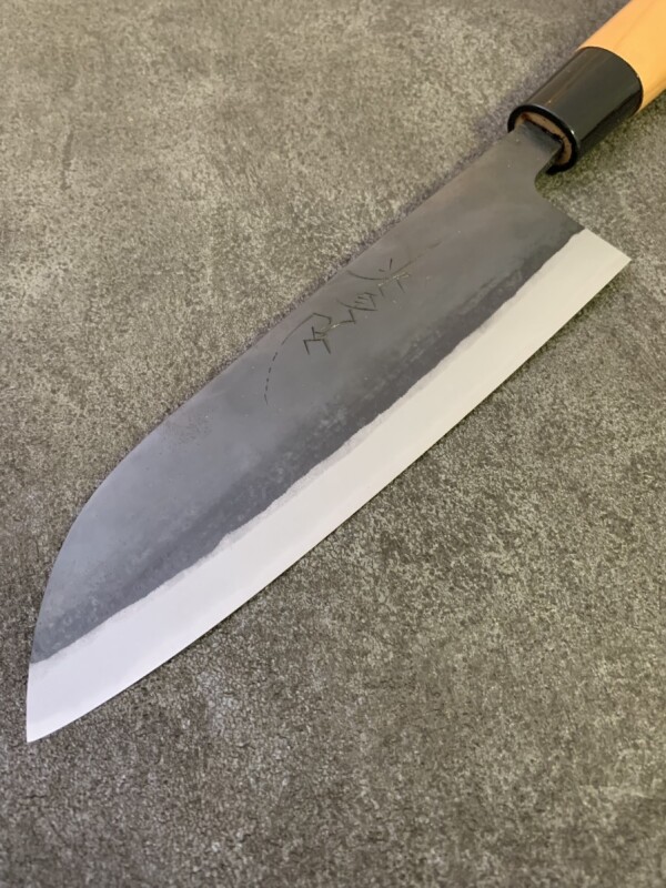 信濃打刃物 伝統工芸士 畑山充吉 充吉作 黒打 三徳165mm 桜柄