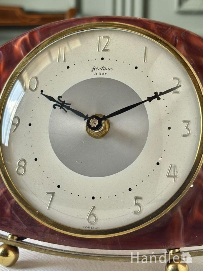 イギリスから届いたおしゃれな置き時計、ビンテージのテーブルクロック