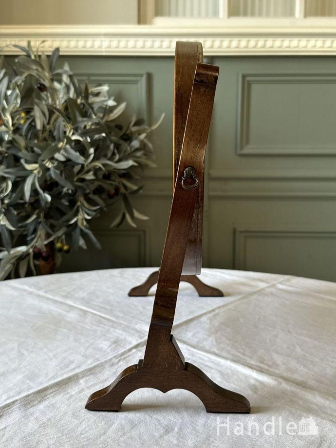 英国アンティークのマホガニー材のスタンドミラー、エドワーディアン