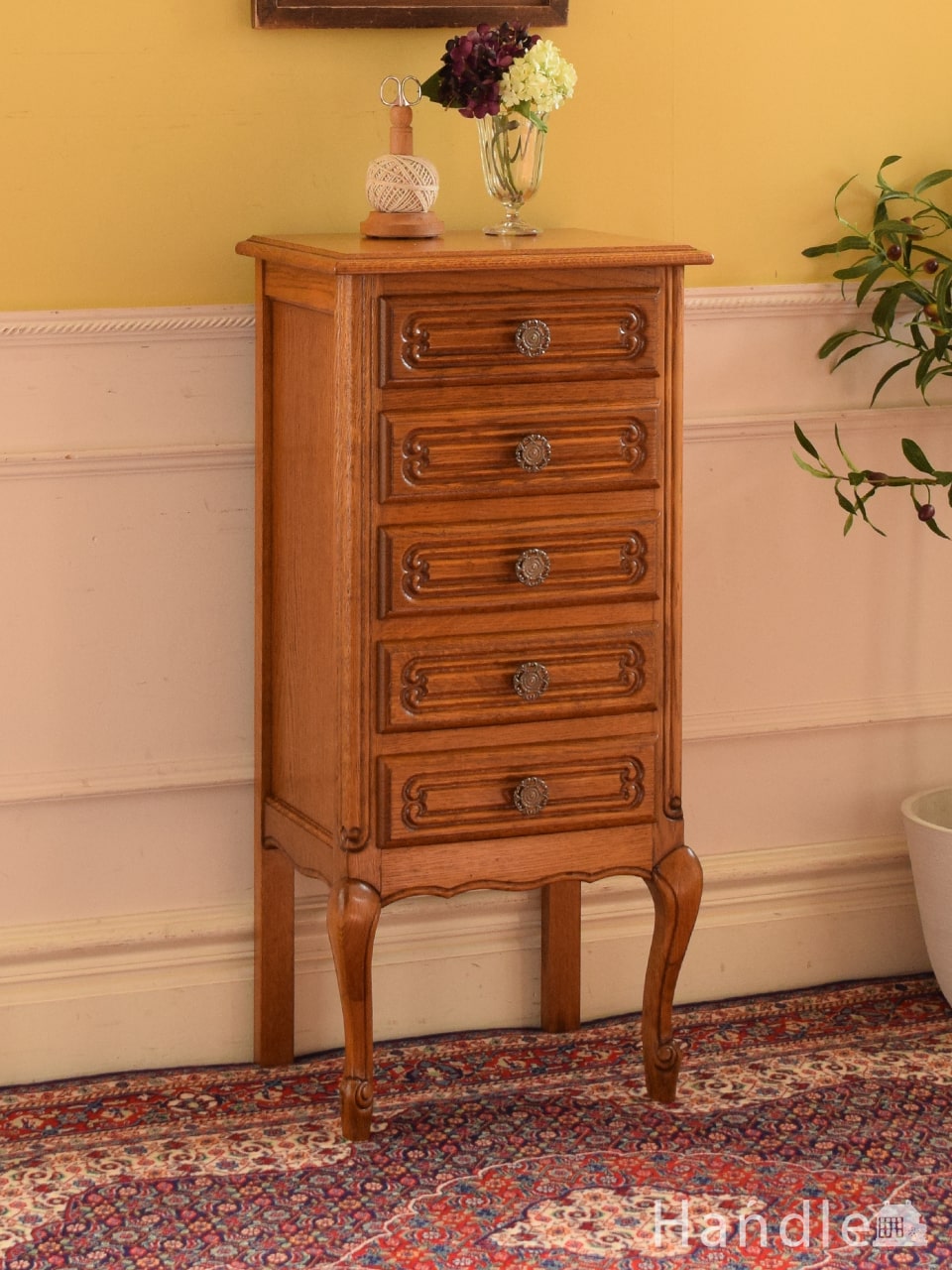 マホガニー材のアンティーク英国家具、ファイリングキャビネット(q-566