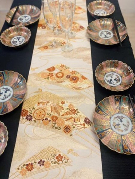 帯をリメイク】テーブルランナー＆ランチョンマット