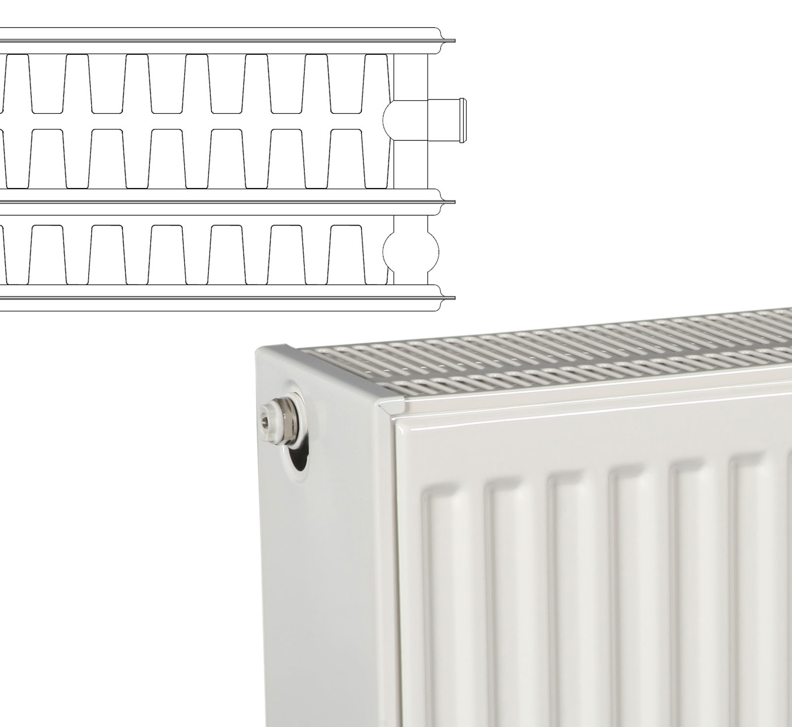 Kudox Steel Panel Radiator Type 33 Triple Panel Triple Convector
