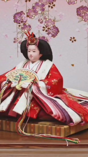 猫よけ対策！手に取れるお雛様をガラスケースに保存の雛人形！【弥生雛