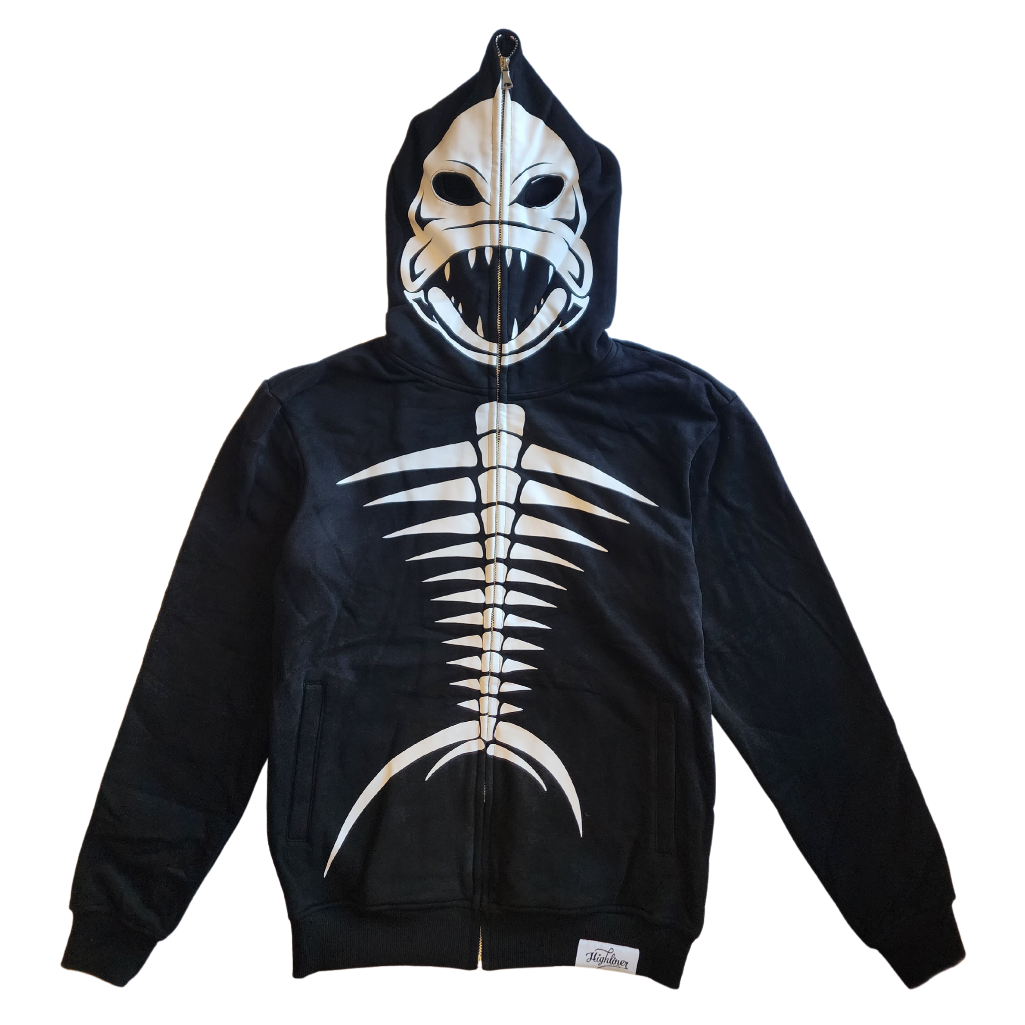 Black Ice Fishbonez Full Zip Hoodie. - Highlinerapparel
