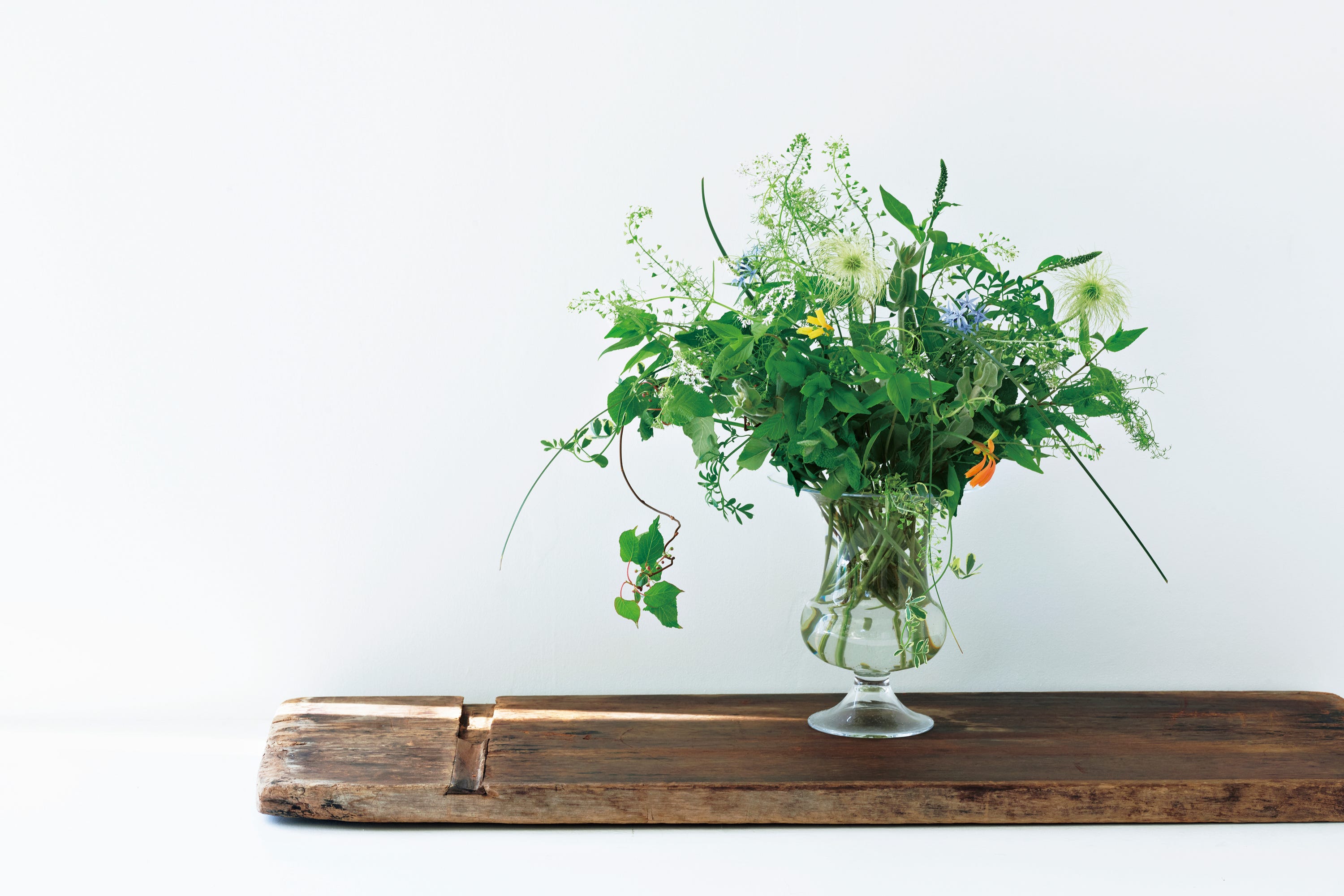 夏の花とグリーンを涼やかに彩るガラスの花器5 | ELLE DECOR [エル・デコ]